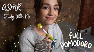 ASMR Study With Me FULL Pomodoro Session with Timer amp Breaks With Gentle Rain [upl. by Juley899]