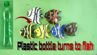 Waste bottle craft How to make a fish from plastic bottle DIY [upl. by Land211]