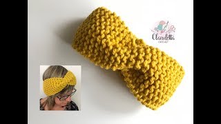 How to Knit HEADBAND WITH TWIST  Beginner [upl. by Suirauqed]