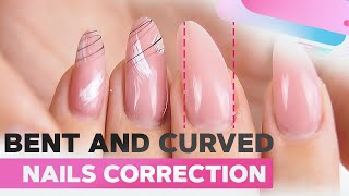 Curved Nails Correction  Nail Shape Fix  Simple Marble Nail Design [upl. by Auqinahc]