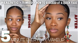 Realistic 5 MINUTE Everyday MAKEUP TIMED  How to Succeed at a Quick Face Every Time  Maya Galore [upl. by Notsae]