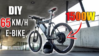 DIY Electric Bike 65kmh Using 1500W EBike Conversion Kit [upl. by Nnairak]