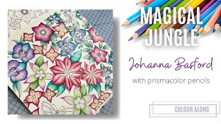 Colour Along  Magical Jungle by Johanna Basford  Part 1 Flowers [upl. by Saunderson]