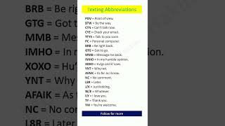 Texting Abbreviations [upl. by Urbain]