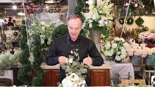 HOW TO Make a Cascading Wedding Bouquet with Faux Flowers  Silk Scapes [upl. by Rabah]