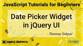 Date Picker Widget Control in JQuery UI [upl. by Obeng929]