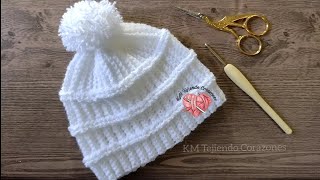 GORRO PARA BEBÉ DE 0 a 3 MESES FÁCIL Y RÁPIDO DE TEJER  Paso a paso [upl. by Anileme]