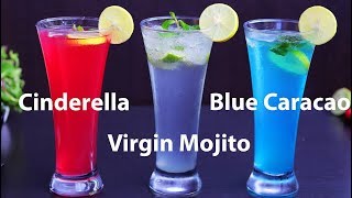 Cinderella Mocktail  Virgin Mojito  Blue Curacao [upl. by Jedd]