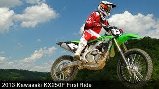 MotoUSA First Ride 2013 Kawasaki KX250F [upl. by Avalsorim572]