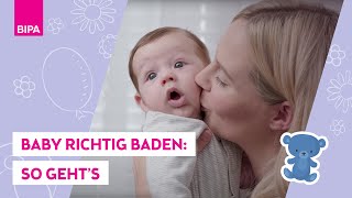 Baby richtig baden Tutorial mit MamaBloggerin Carina Köberl [upl. by Olyhs]