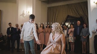 Brides epic surprise dance with brothers  wedding in Sangaste castle [upl. by Hsak220]