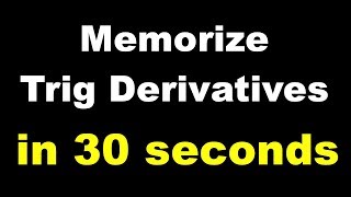 Trick for Memorizing Trig Derivatives [upl. by Goldfinch]