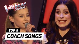 KIDS who auditioned with a COACH SONG in The Voice Kids [upl. by Llewop]