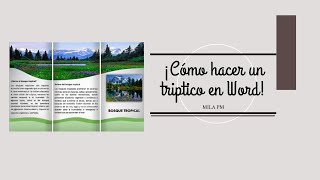 Como Hacer Un Triptico en word 2019♥ [upl. by Anirdnajela435]