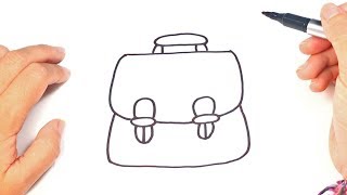 How to draw a School Bag  School Bag Easy Draw Tutorial [upl. by Erapsag819]