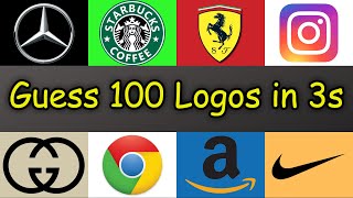 Guess 100 Logos in 3 Seconds Logo Quiz [upl. by Nomolos]