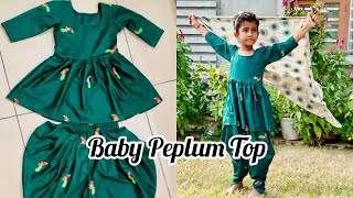 Baby Peplum Top Cutting and Stitching 💚 [upl. by Bridgette]