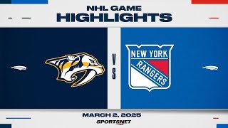 NHL Highlights  Predators vs Rangers  March 2 2025 [upl. by Onirotciv]