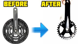 How to convert your SHIMANO CRANK from 3 drive to single narrow wide 2020 [upl. by Saville19]