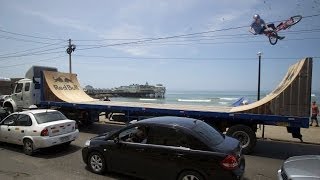 BMX ramp riding on a moving trailer  Daniel Dhers in Peru [upl. by Fania766]