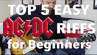 5 EASY ACDC Songs for Beginner Guitar [upl. by Haletta]