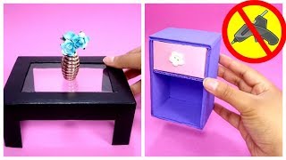 como hacer una Mesa en Miniatura de Cartón  how to make MiniatureTable with Cardboard [upl. by Rollet]