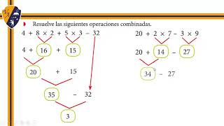 Matemática 3° grado  Operaciones combinadas Adición sustracción y multiplicación [upl. by Eimac]