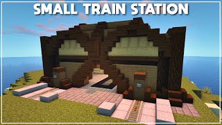 Minecraft How to Build a Small Train Station Tutorial 2020 [upl. by Ainesy]