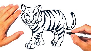 Cómo dibujar un Tigre fácil  Dibujo de Tigre [upl. by Checani]