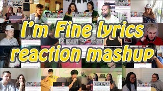 BTS Im Fine lyrics video｜reaction mashup [upl. by Ytsenoh]