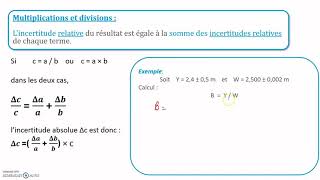 Les calculs dincertitude [upl. by Eilrebmik]