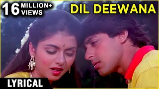 Dil Deewana Lyrical  Maine Pyar Kiya  Salman Khan Bhagyashree  Lata Mangeshkar  Romantic Song [upl. by Ybab]