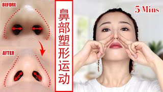 【鼻子塑形鍛鍊】鼻翼寬？鼻頭大？5分鐘徒鼻子瑜珈，不整容，讓鼻子更翹更挺更精緻（跟練4分35秒開始） [upl. by Hum]