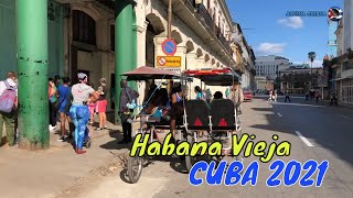 ASI ESTAN LAS CALLES DE LA HABANA VIEJA CUBA 2021 [upl. by Ndnarb]