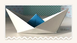 Cómo hacer un BARCO de papel  Origami Boat that floats  Tutorial [upl. by Zawde]