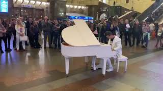 Passengers listening piano at the train station [upl. by Toinette989]