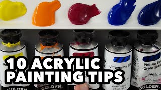 10 Acrylic Painting Tips for Beginners  Improve Your Paintings [upl. by Eniloj360]