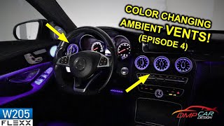 Part 4 AMBIENT LED VENTS  How to install on 2015 Mercedes W205 CClass [upl. by Hallagan775]