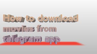 How to download movies with telegram app [upl. by Aiahc494]