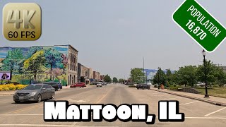 Driving Around Small Town Mattoon Illinois in 4k Video [upl. by Grider]