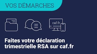 Comment faire sa Déclaration Trimestrielle RSA sur caffr [upl. by Nylirac]