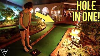 Awesome Indoor Mini Golf Course Hole In One Risk Putts [upl. by Nepil]