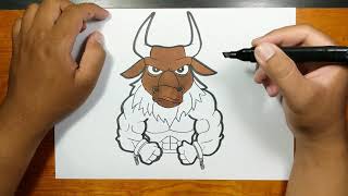 How to draw MINOTAUR step by step [upl. by Mak]