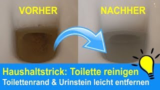 Toilette reinigen Toilettenränder amp Urinstein beseitigen  Kalkflecken entfernen [upl. by Kere]