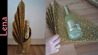 𝗞𝗿𝗲𝗮𝘁𝗶v𝗲 𝗧𝗶𝗽𝗽𝘀 v𝗼𝗻 𝗟𝗲𝗻𝗮🍾 Flasche verpacken als Geschenk 🎁Fan Bottle Wrapping 🍾как упаковать бутылку [upl. by Nnylesor]