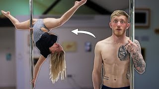 Gymnast tries POLE DANCING ft Bendy Kate [upl. by Mcmaster]