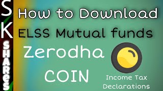 How to download ELSS Mutual Fund Statement from Zerodha Coin [upl. by Akinit]