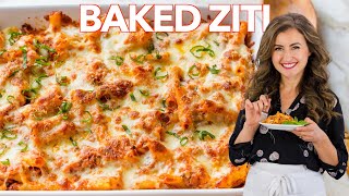 Baked ZITI Recipe  Easy PASTA CASSEROLE [upl. by Anilahs]