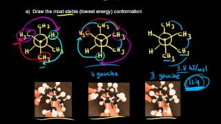 Newman projection practice 1  Organic chemistry  Khan Academy [upl. by Ralat]