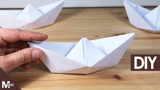 ► Como hacer un BARCO DE PAPEL Origami en 1 MINUTO ⛵ [upl. by Ellenod]